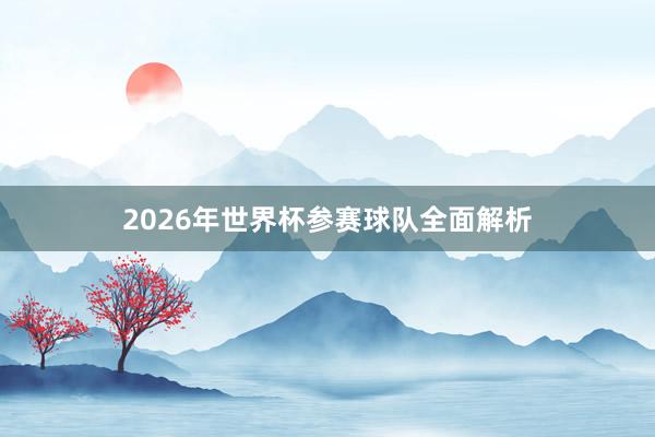 2026年世界杯参赛球队全面解析