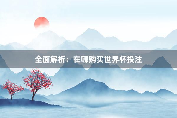 全面解析：在哪购买世界杯投注