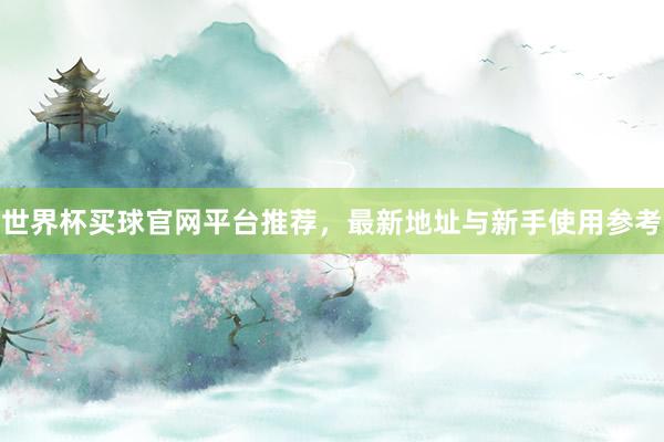 世界杯买球官网平台推荐，最新地址与新手使用参考
