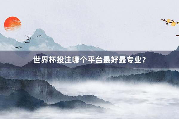 世界杯投注哪个平台最好最专业？